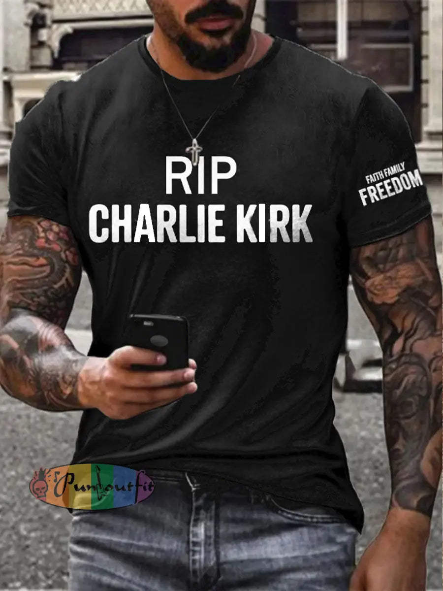 Men’s Freedom Rip Printed T-shirt Black / S