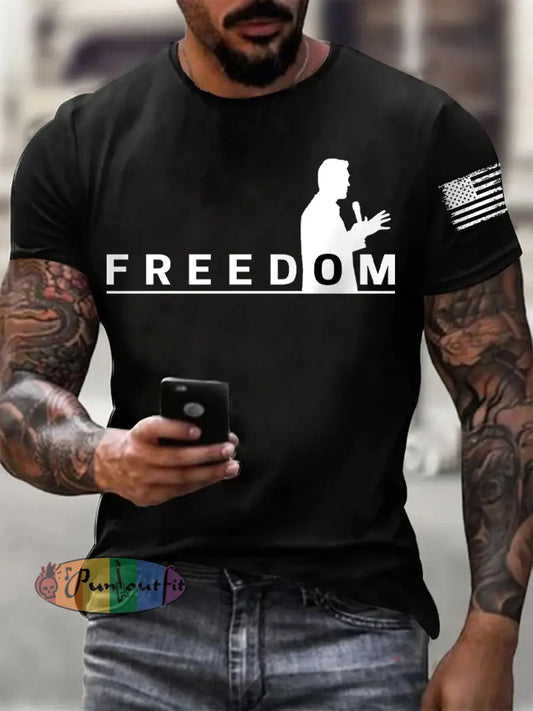 Men’s FREEDOM short-sleeved T-shirt Black / S