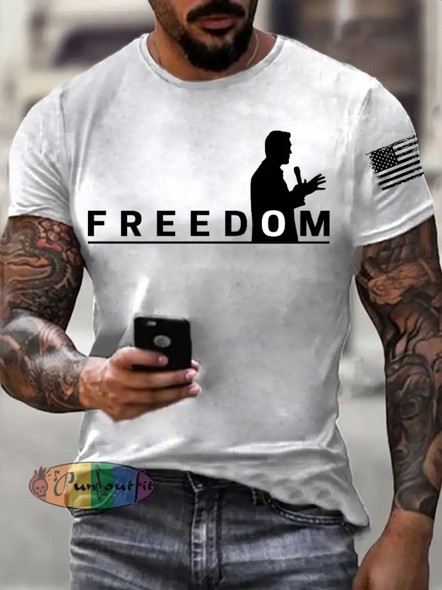 Men’s FREEDOM short-sleeved T-shirt White / S