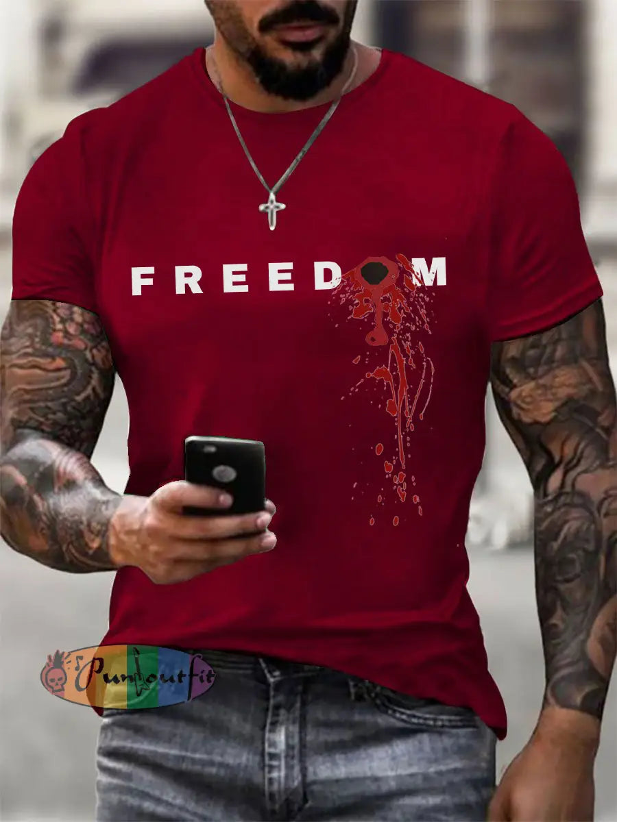 Men’s FREEDOM T-shirt Deep Red / S