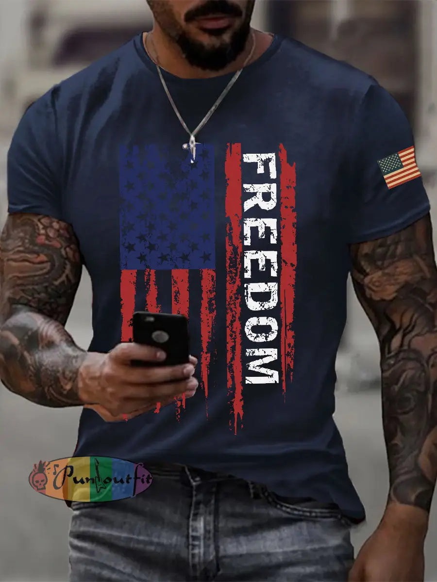 Men’s freedom T-shirts Navy Blue / S