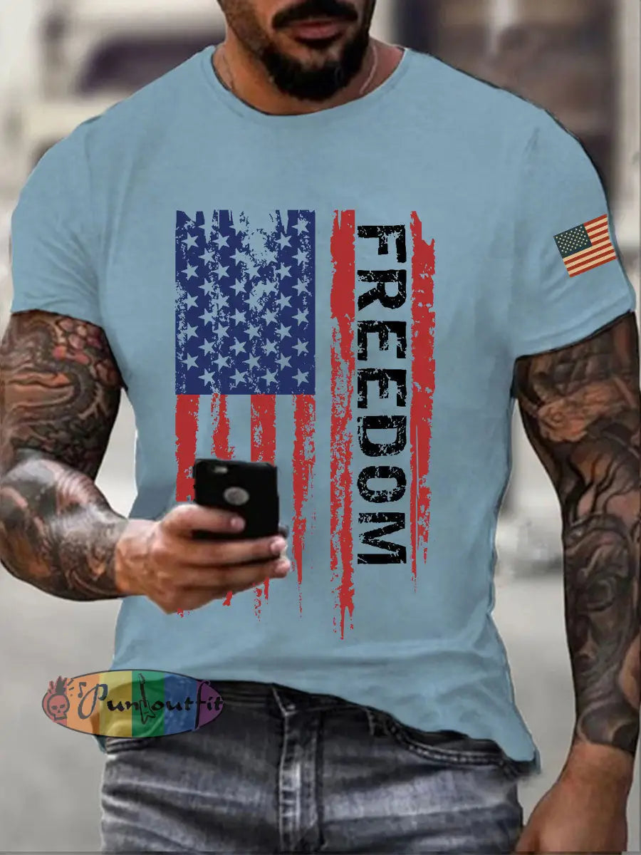 Men’s freedom T-shirts Sky Blue / S