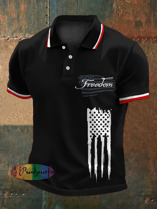 Men’s Freedom Turning Point Printed Casual Tops Black / S