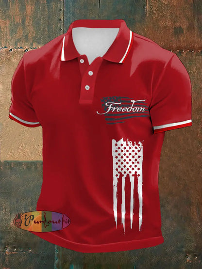 Men’s Freedom Turning Point Printed Casual Tops Red / S