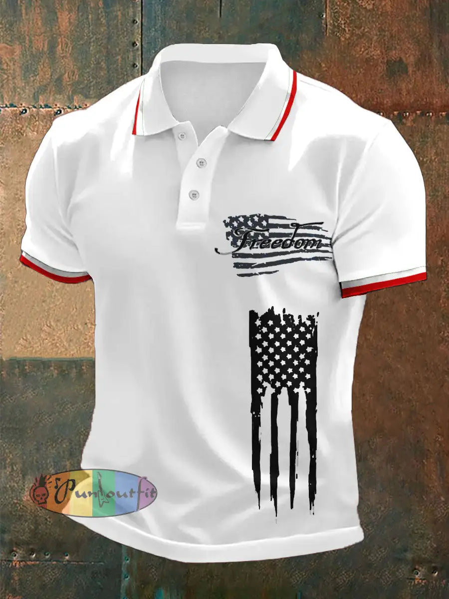 Men’s Freedom Turning Point Printed Casual Tops White / S