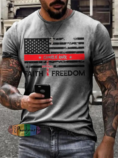 Men’s Freedom Turning Point Printed T-shirt Light Gray / S