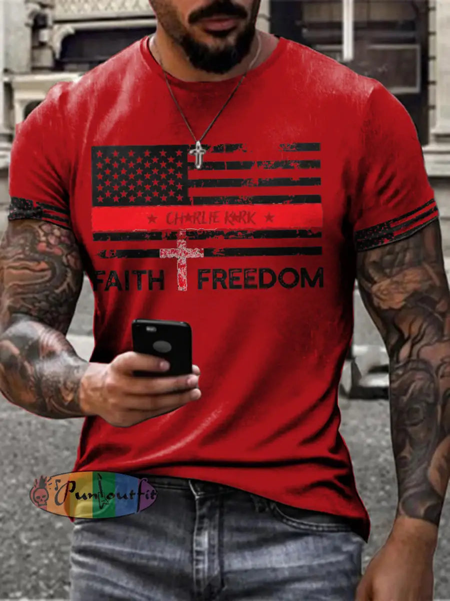 Men’s Freedom Turning Point Printed T-shirt Pure Red / S
