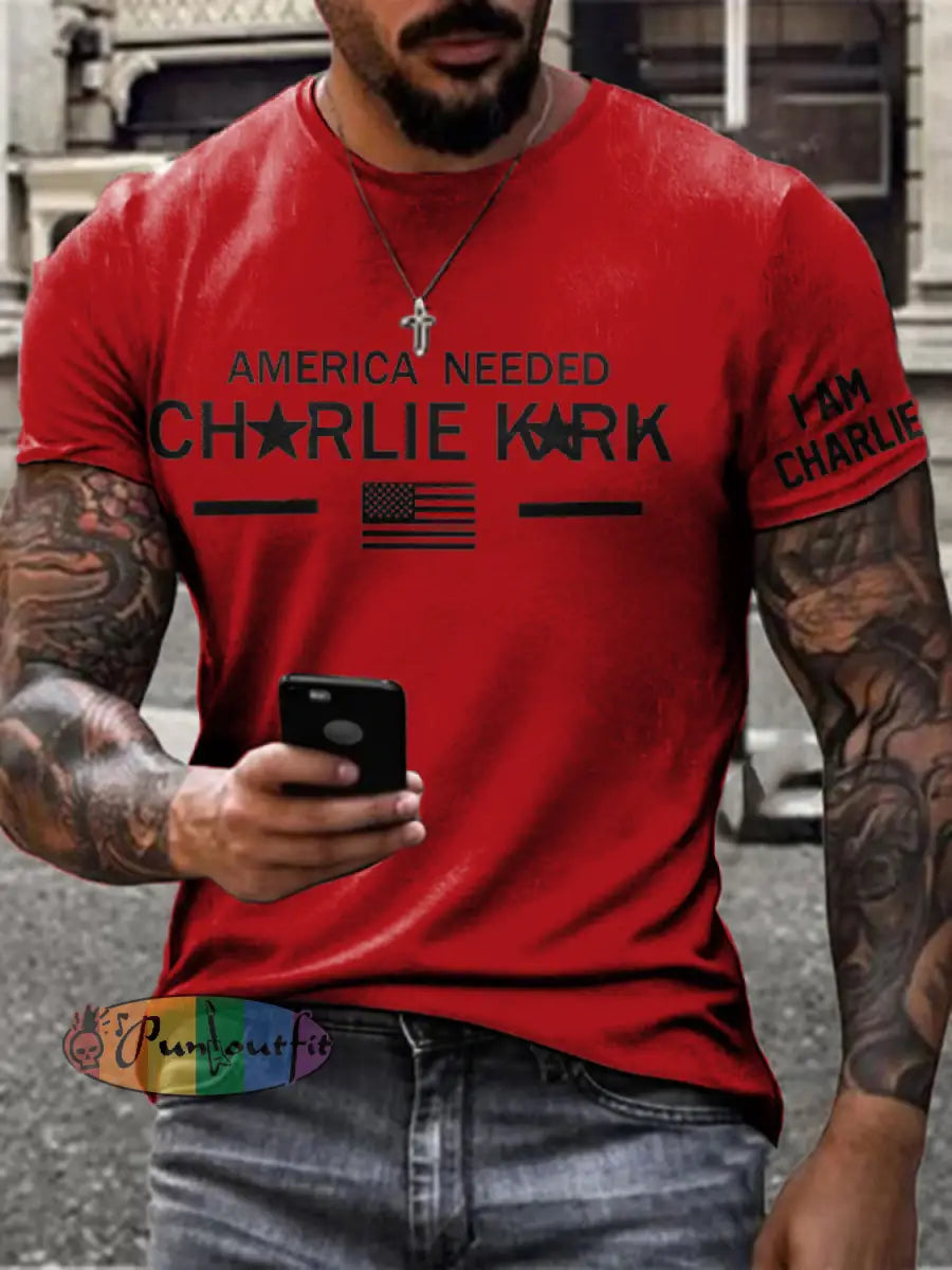 Men’s Freedom Turning Point Printed T-shirt Pure Red / S