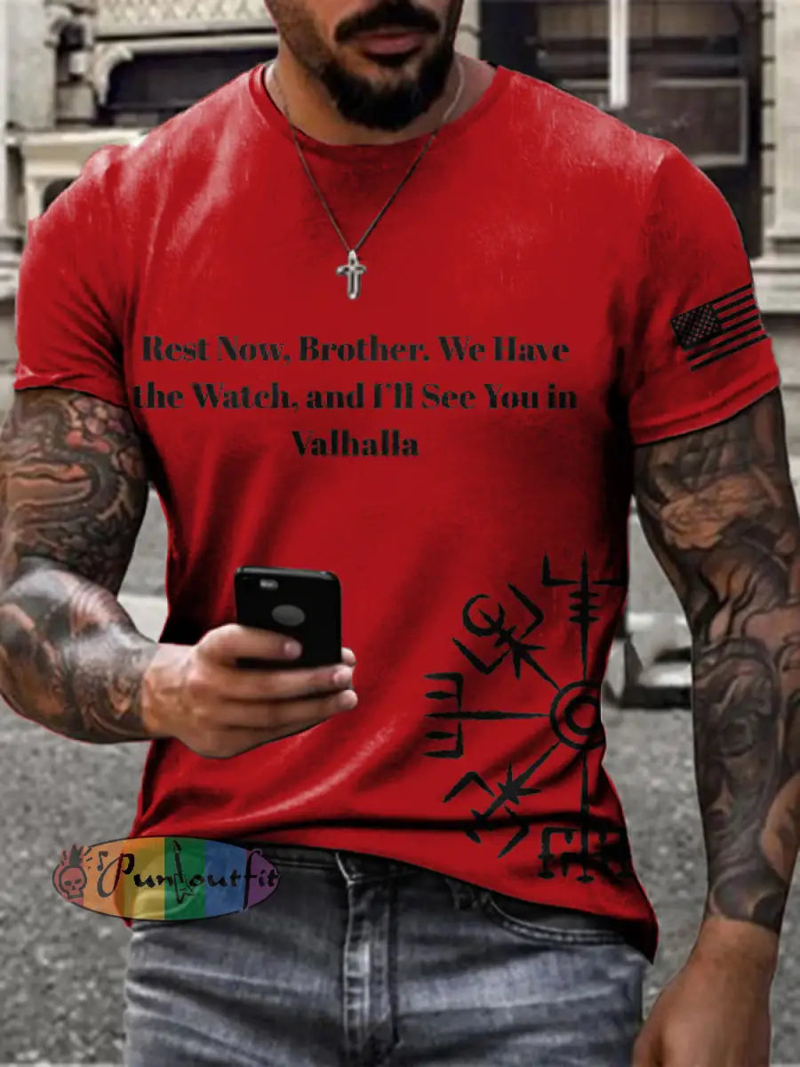 Men’s Freedom Turning Point Printed T-shirt Pure Red / S