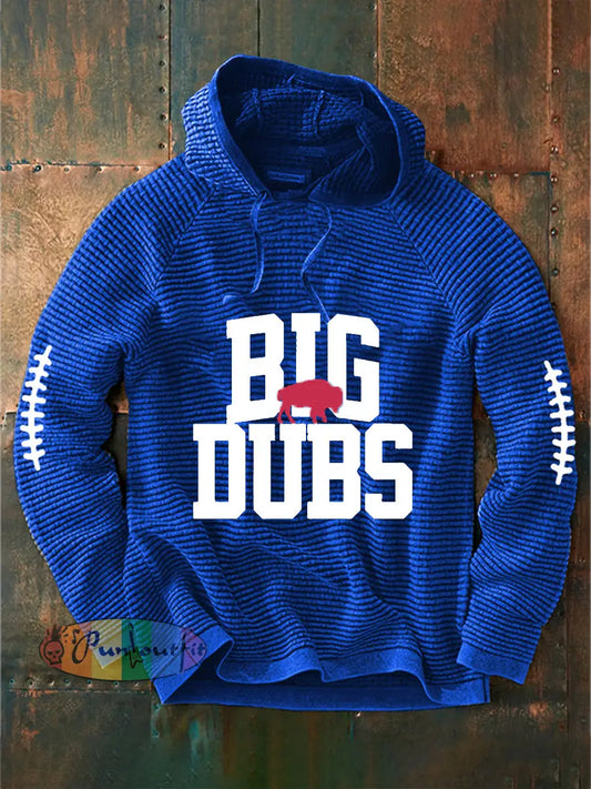 Men’s Go Buffalo Big Dubs Football Fans Lovers Gameday Casual French Terry Hoodie Blue / S