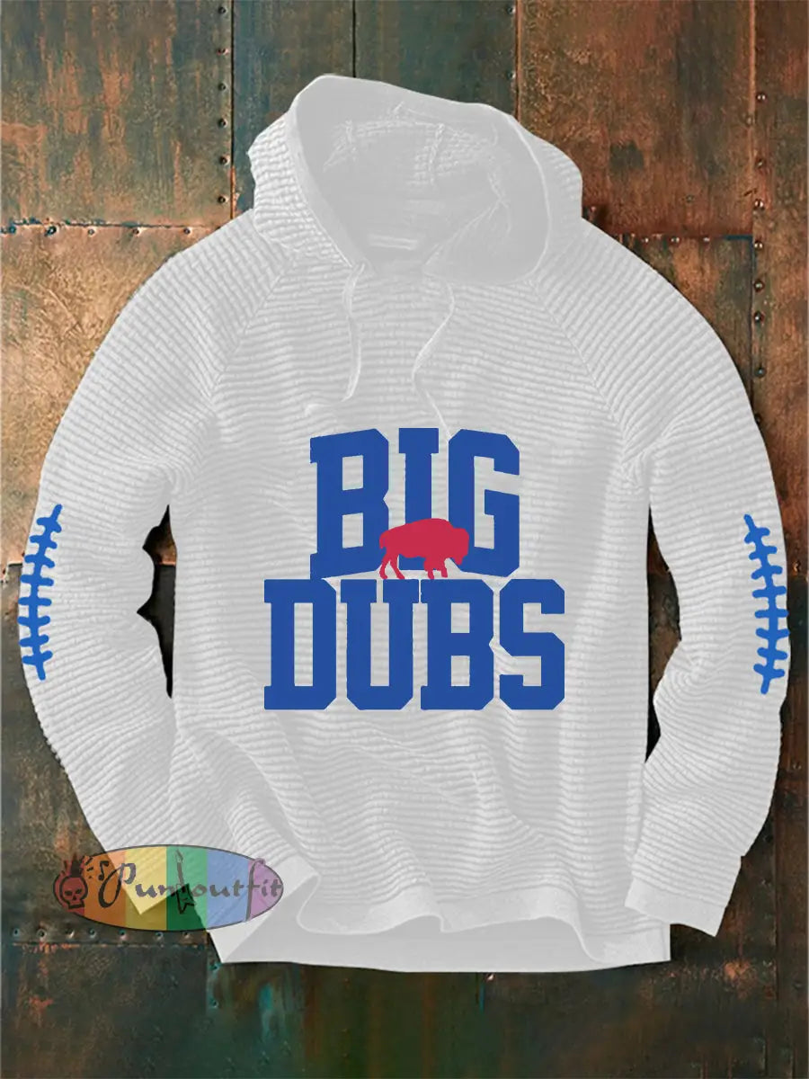 Men’s Go Buffalo Big Dubs Football Fans Lovers Gameday Casual French Terry Hoodie White / S