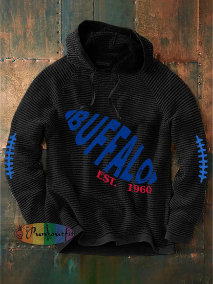 Men’s Go Buffalo Football Fans Lovers Gameday Casual French Terry Hoodie Black / S