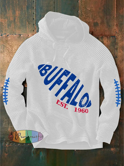 Men’s Go Buffalo Football Fans Lovers Gameday Casual French Terry Hoodie White / S