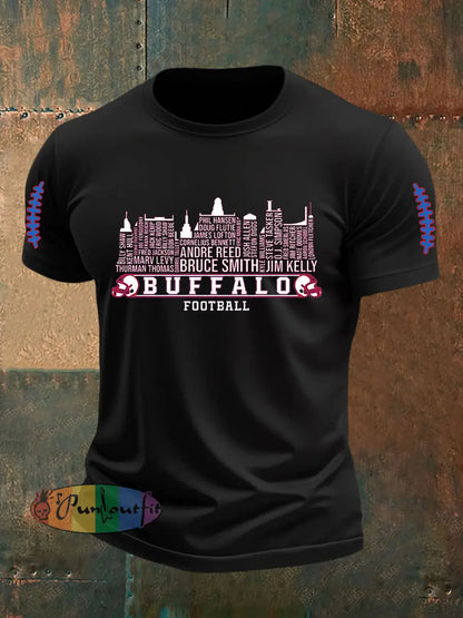Men’s Go Buffalo Football Fans Lovers Gameday Casual Short Sleeve T-shirt Black / S