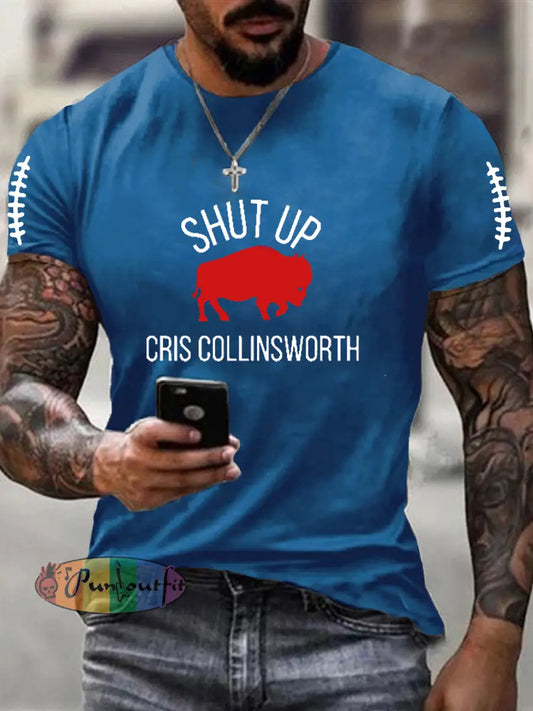 Men’s Go Buffalo Football Fans Lovers Gameday Casual Short Sleeve T-shirt Blue / S