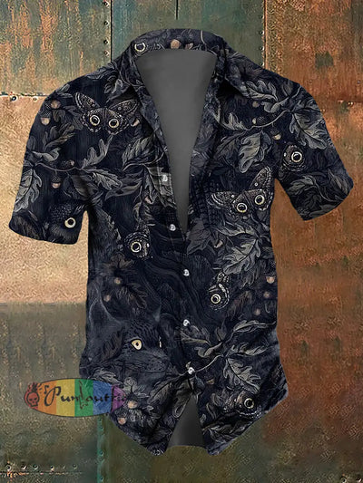 Men’s ice cream Cotton Summer Casual Beach Shirt Short Sleeve Navy Blue / S