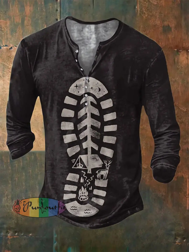 Men’s ice cream Cotton Summer Casual Shoe Print Beach Shirt long Sleeve Black / S