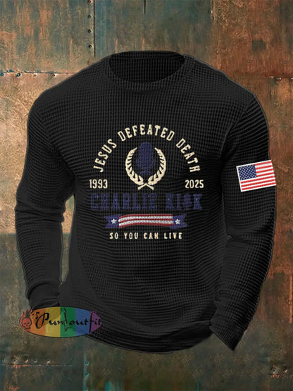 Men’s Jesus Defeated Death So You Can Live R.I.P Charlie Kirk Top Black / S