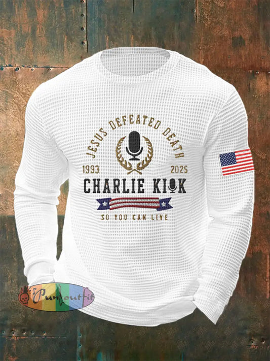 Men’s Jesus Defeated Death So You Can Live R.I.P Charlie Kirk Top White / S