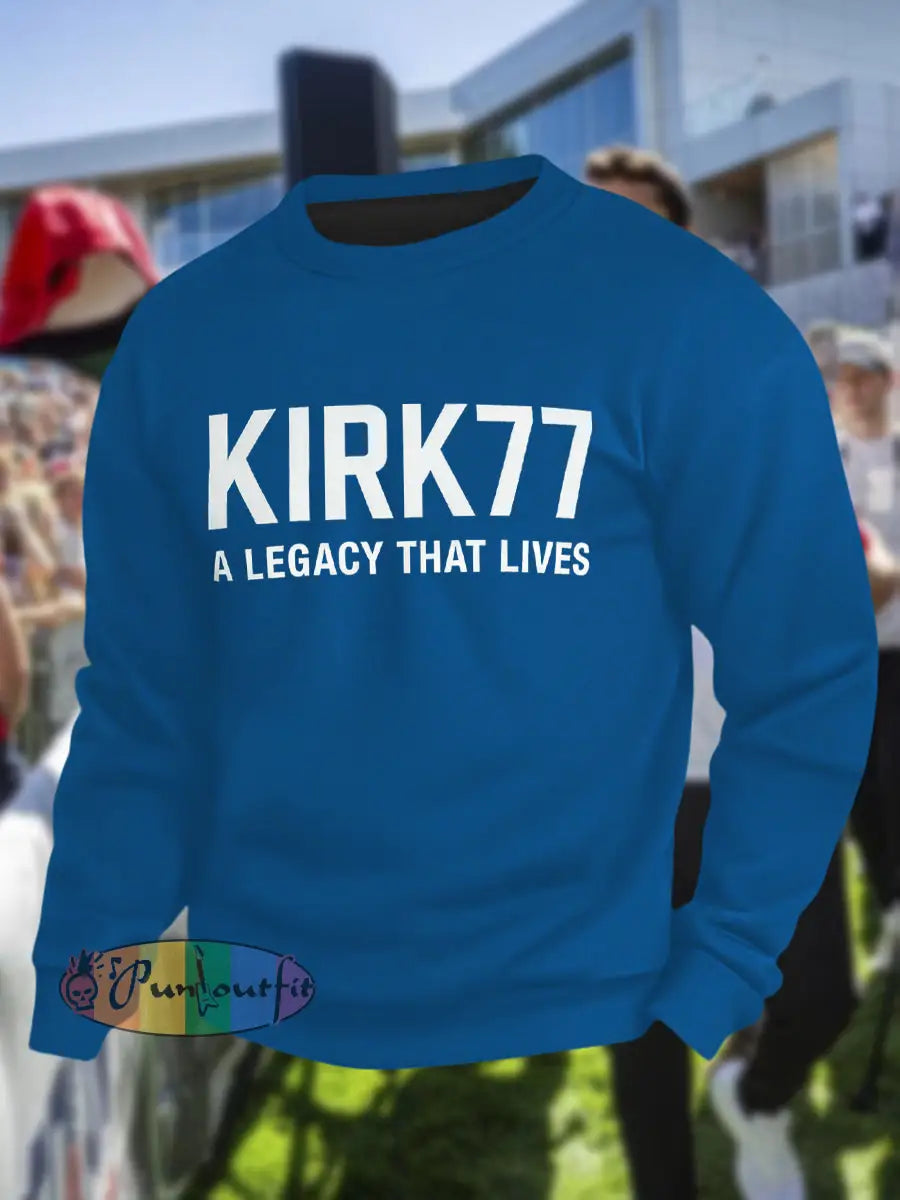 Men’s Kirk77 A Legacy That Lives Crew Neck Sweatshirt Blue / S