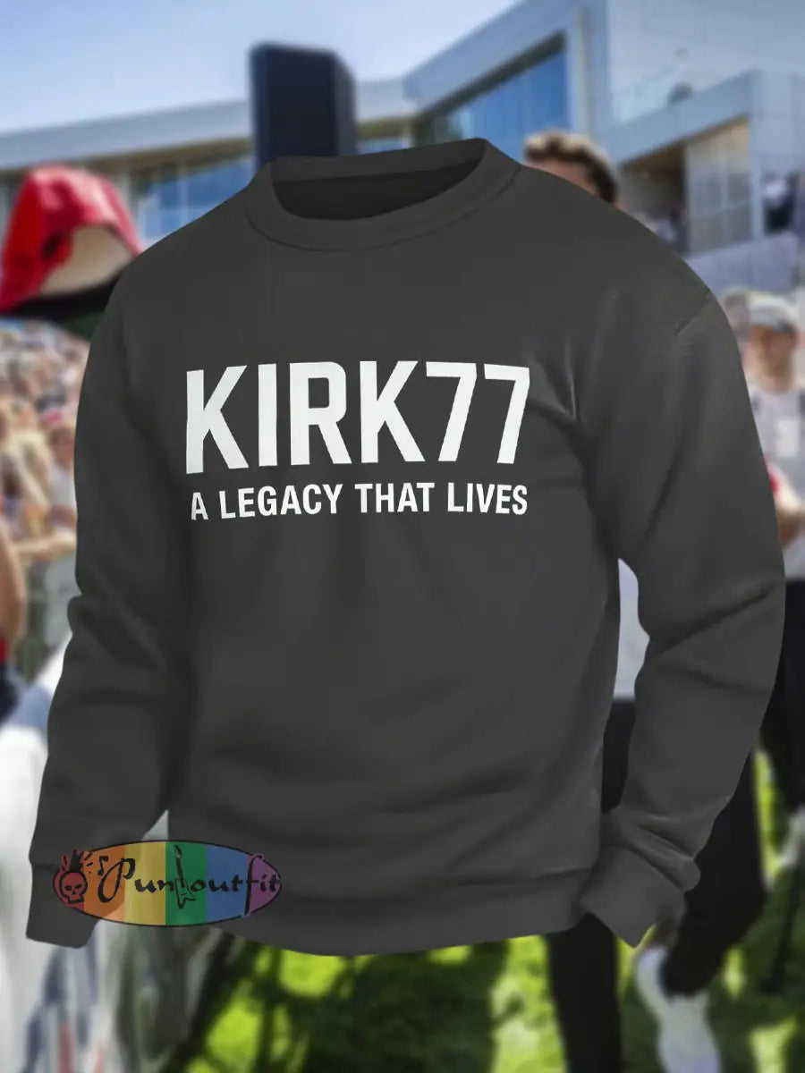Men’s Kirk77 A Legacy That Lives Crew Neck Sweatshirt Dark Gray / S