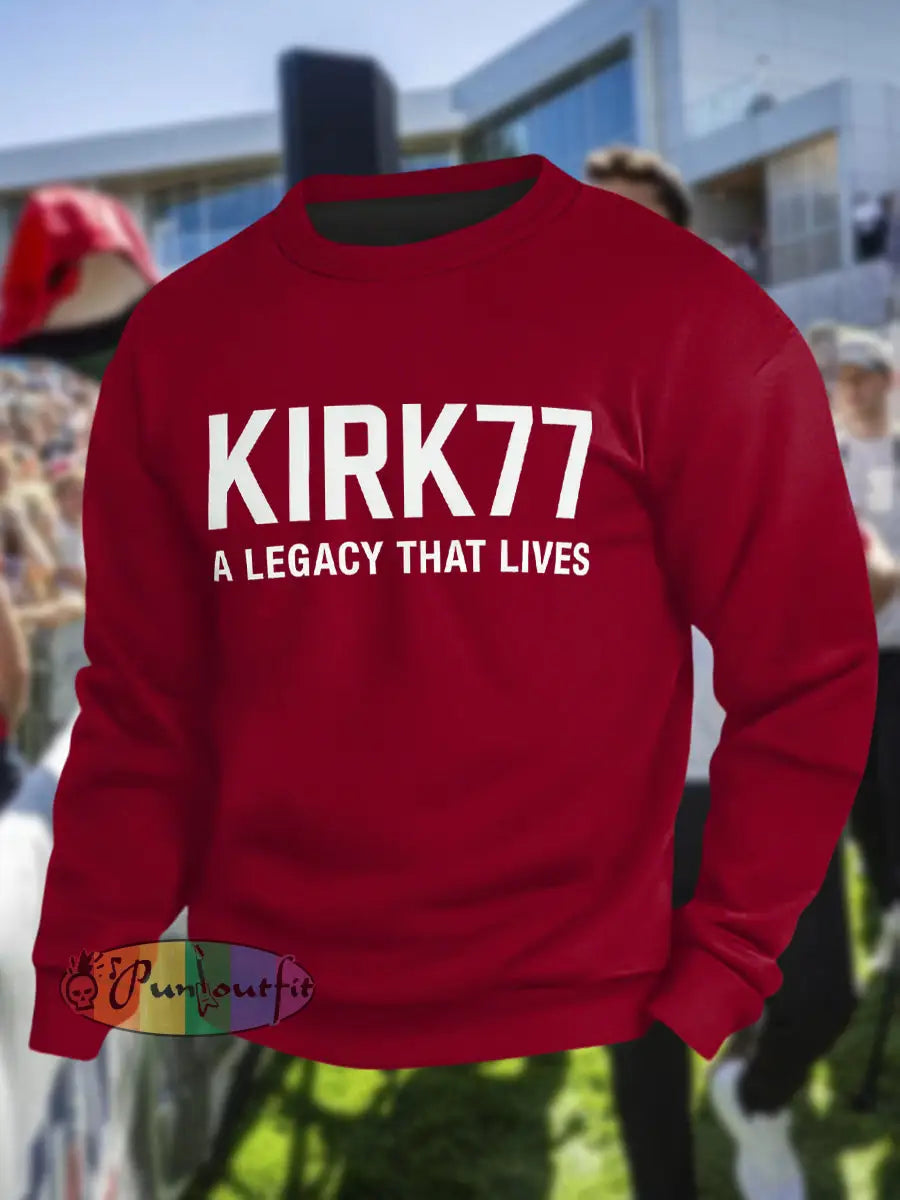 Men’s Kirk77 A Legacy That Lives Crew Neck Sweatshirt Deep Red / S
