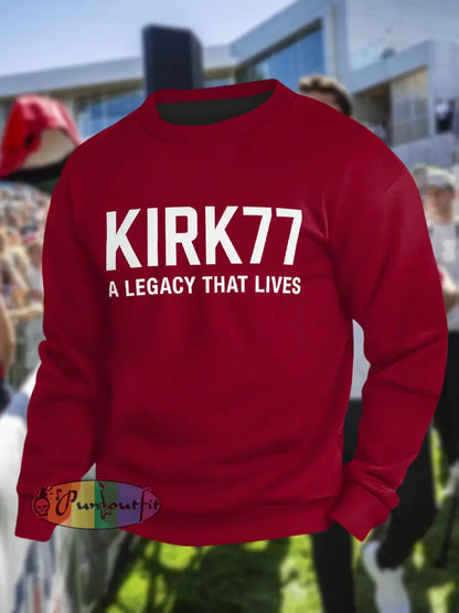 Men’s Kirk77 A Legacy That Lives Crew Neck Sweatshirt Deep Red / S