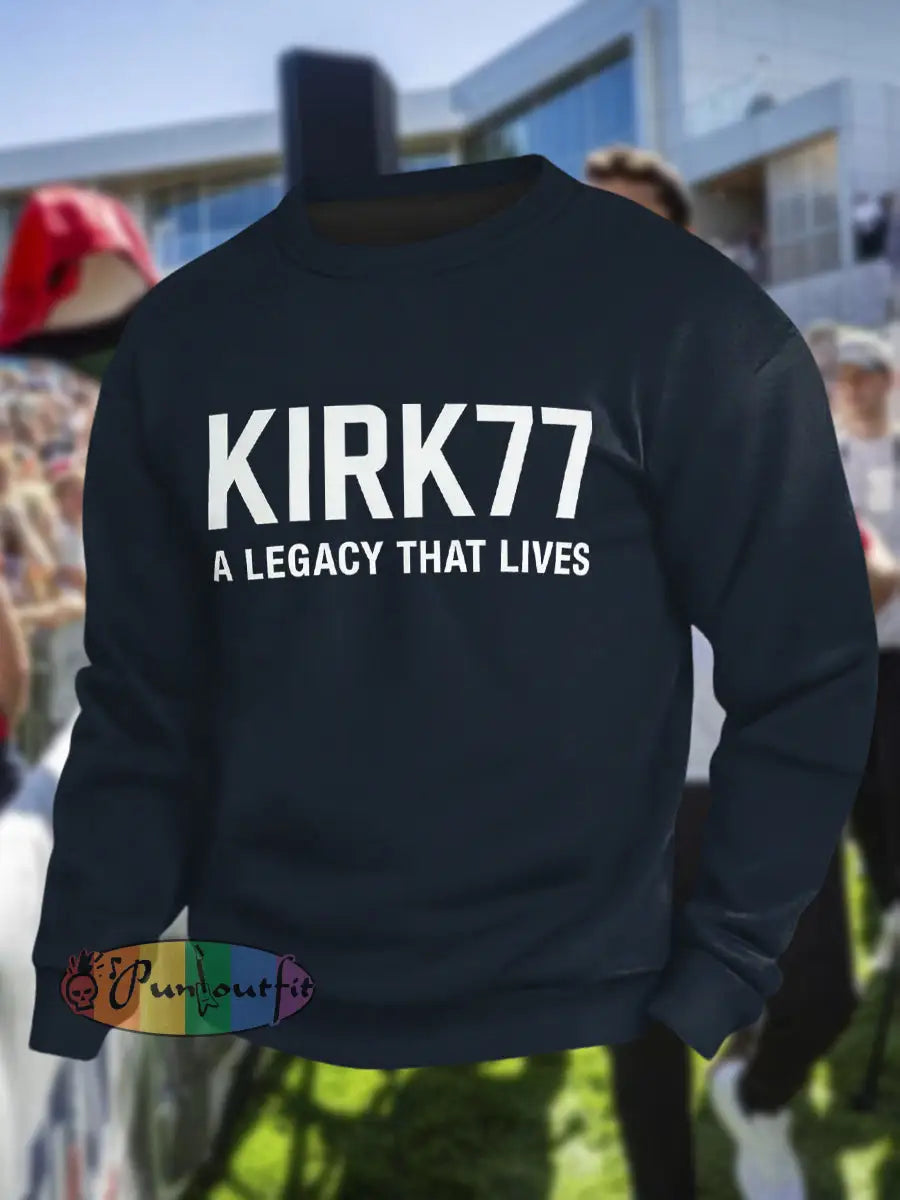 Men’s Kirk77 A Legacy That Lives Crew Neck Sweatshirt Navy Blue / S