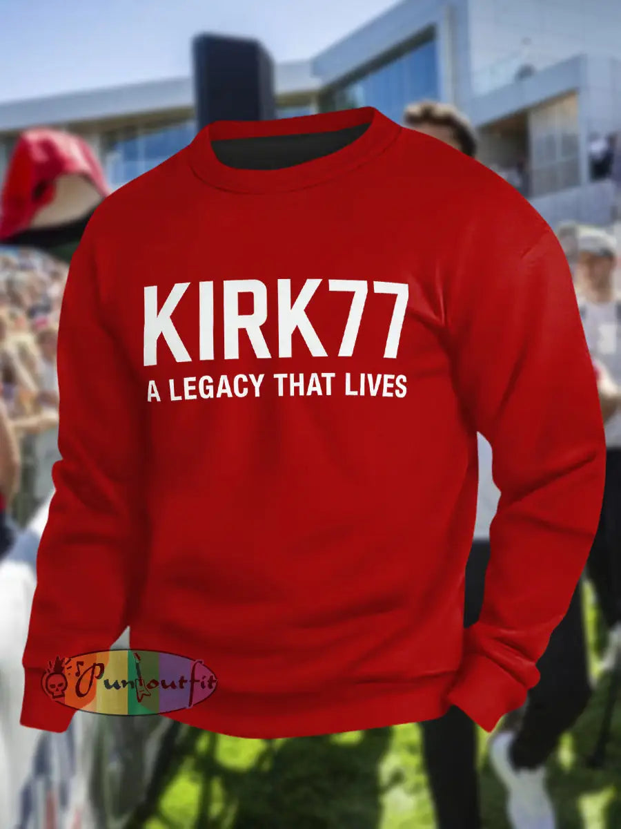Men’s Kirk77 A Legacy That Lives Crew Neck Sweatshirt Pure Red / S