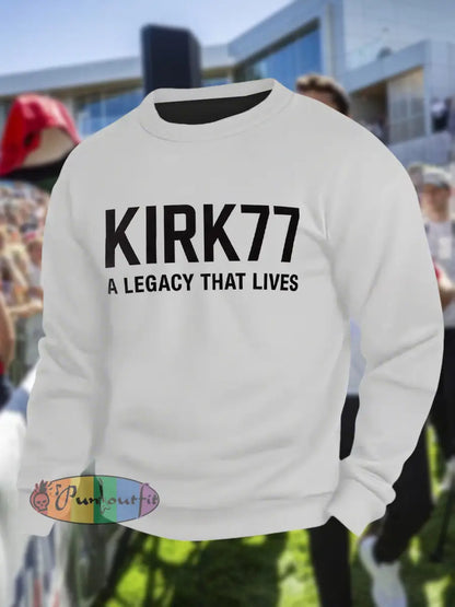 Men’s Kirk77 A Legacy That Lives Crew Neck Sweatshirt White / S