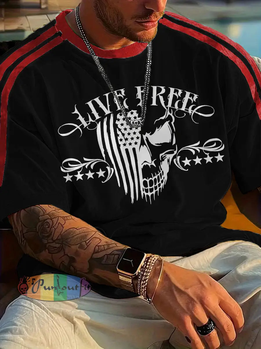 Men’s Live Free Printed T-Shirt Black / S