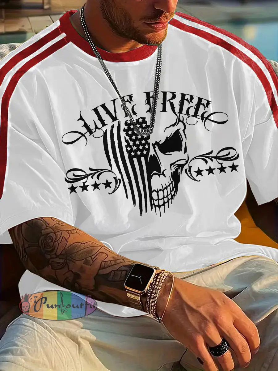 Men’s Live Free Printed T-Shirt White / S