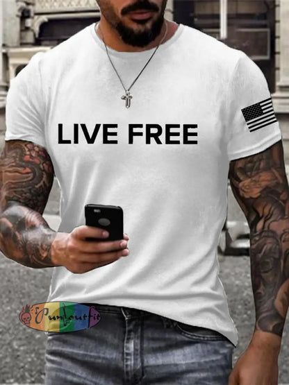 Men’s Live Free Printed T-shirt White / S