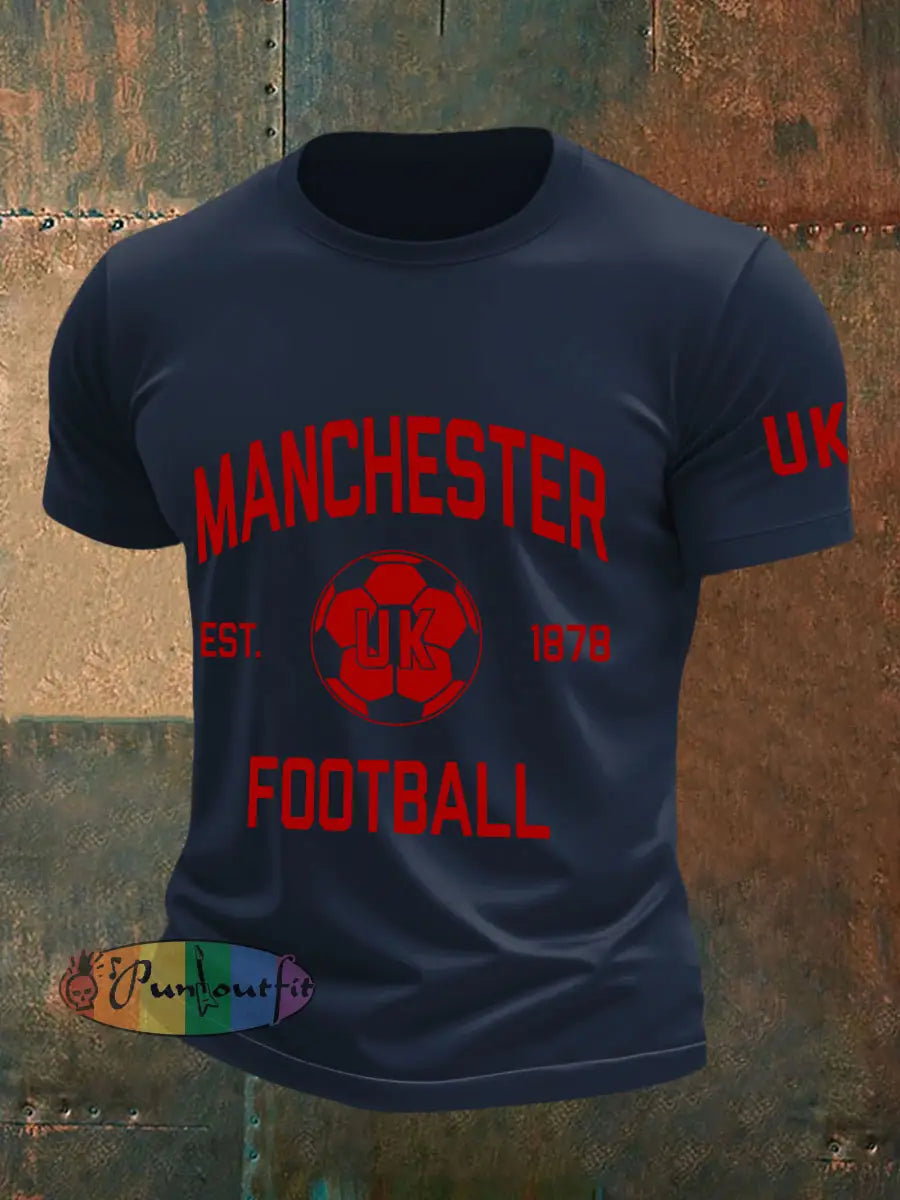 Men’s Manchester football t-shirts Navy Blue / S