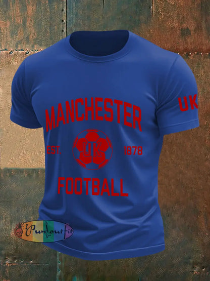 Men’s Manchester football t-shirts Royal Blue / S