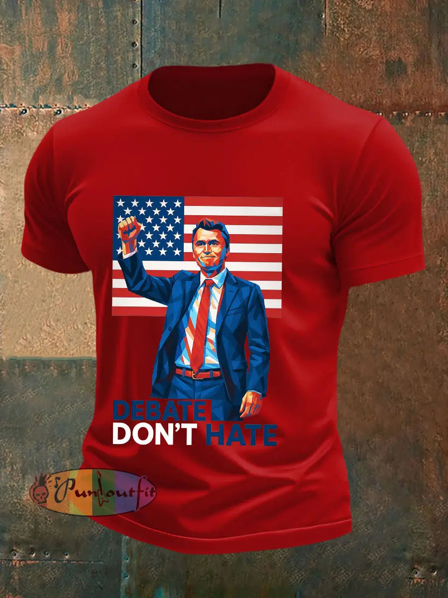 Men’s ’No Hate’ T-shirt Pure Red / S