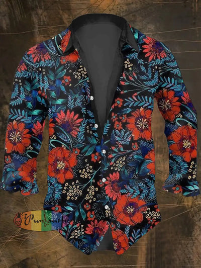 Men’s Palace Rose Abstract Print Casual Shirt Long Sleeve Colorful / S