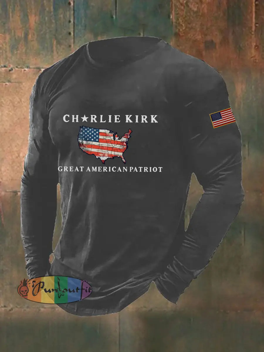 Men’s Patriot Long Sleeve T-shirt Gray / S