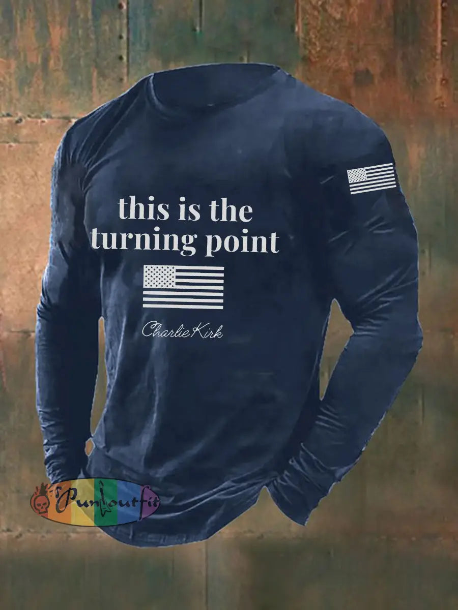 Men’s Patriot Long Sleeve T-shirt Navy Blue / S