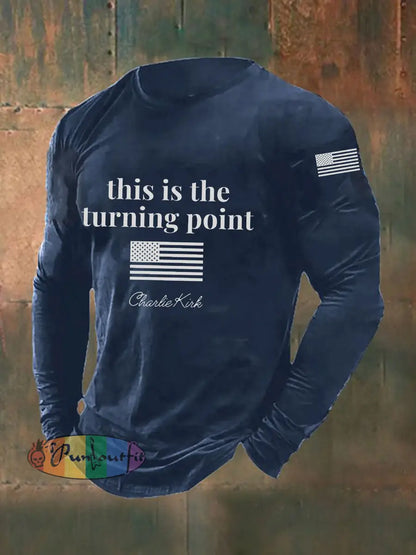 Men’s Patriot Long Sleeve T-shirt Navy Blue / S