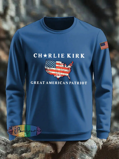 Men’s Patriot Printed Sweatshirt Blue / S