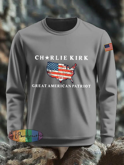 Men’s Patriot Printed Sweatshirt Light Gray / S