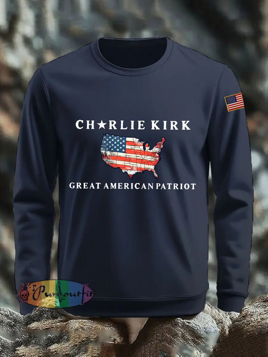 Men’s Patriot Printed Sweatshirt Navy Blue / S