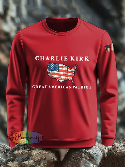 Men’s Patriot Printed Sweatshirt Red / S