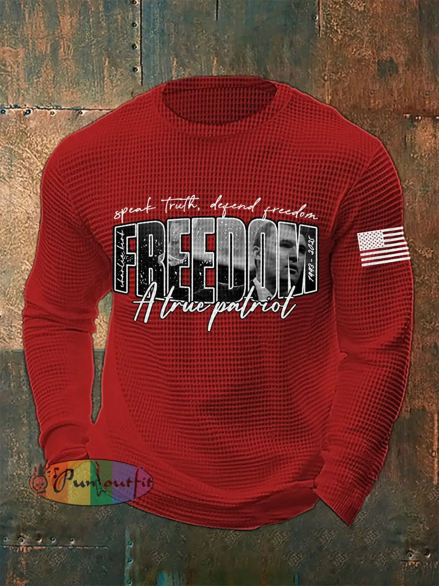 Men’s Patriot Waffle Long Sleeve T-shirt Red / S
