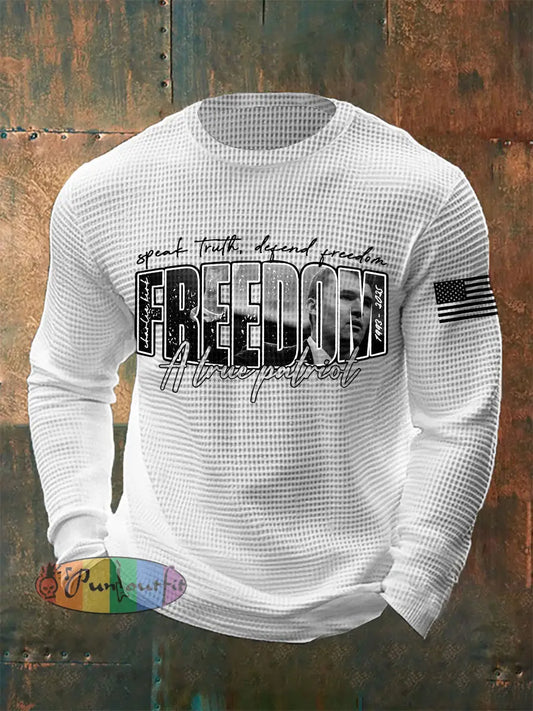 Men’s Patriot Waffle Long Sleeve T-shirt White / S