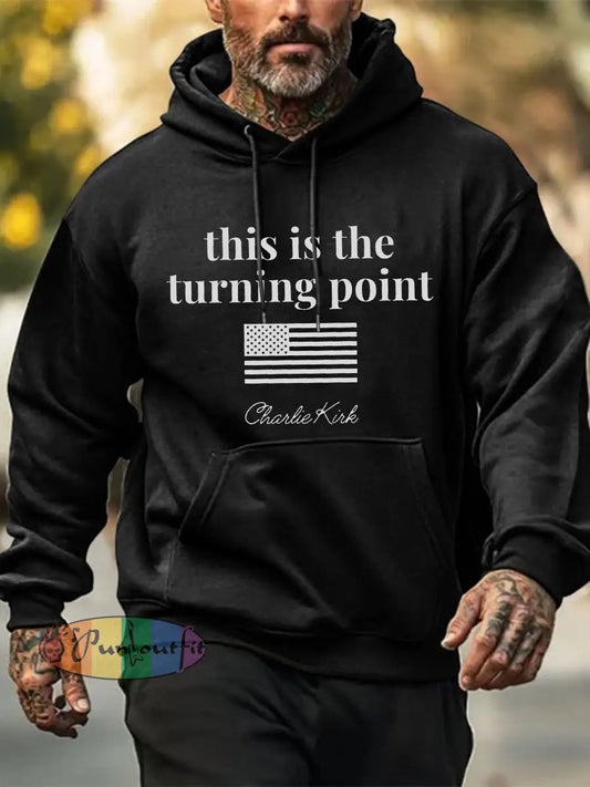Men’s Patriotic Hoodie Black / S