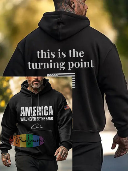 Men’s Patriotic Hoodie Black / S