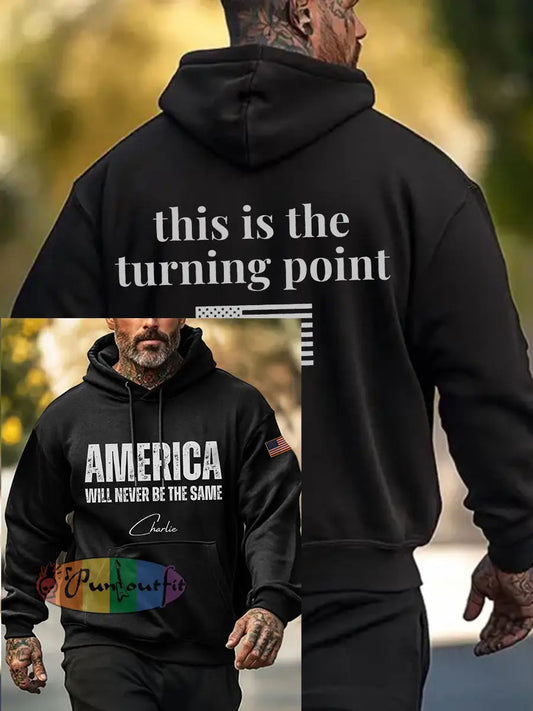 Men’s Patriotic Hoodie Black / S