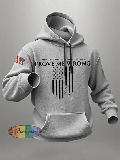 Men’s Patriotic Hoodie Light Gray / S